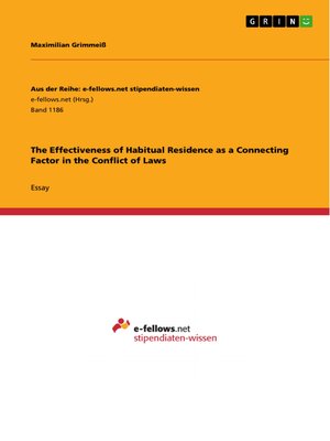 cover image of The Effectiveness of Habitual Residence as a Connecting Factor in the Conflict of Laws